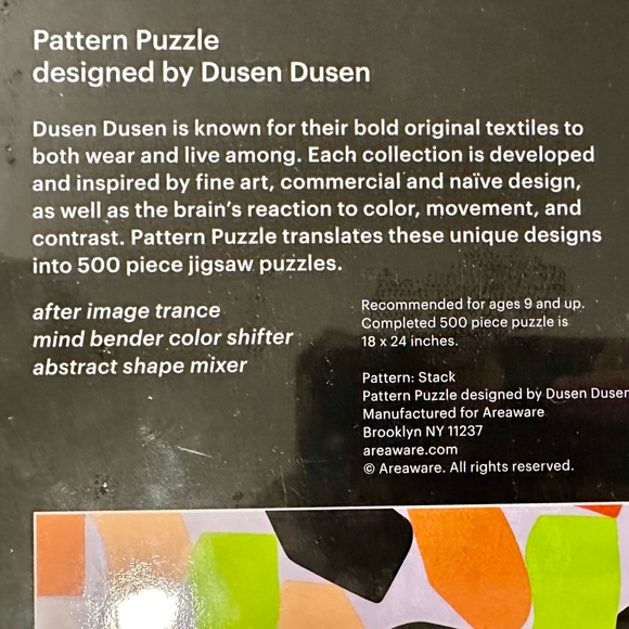 NWT Designer Pattern 500pc Puzzle Age 9+ - Picture 4 of 4